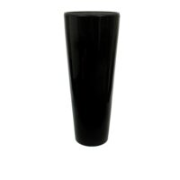 PLANTER LOGIC 80cm Fibreglass Cone Shaped Pot - Black 81cm(h)x35cm(w)