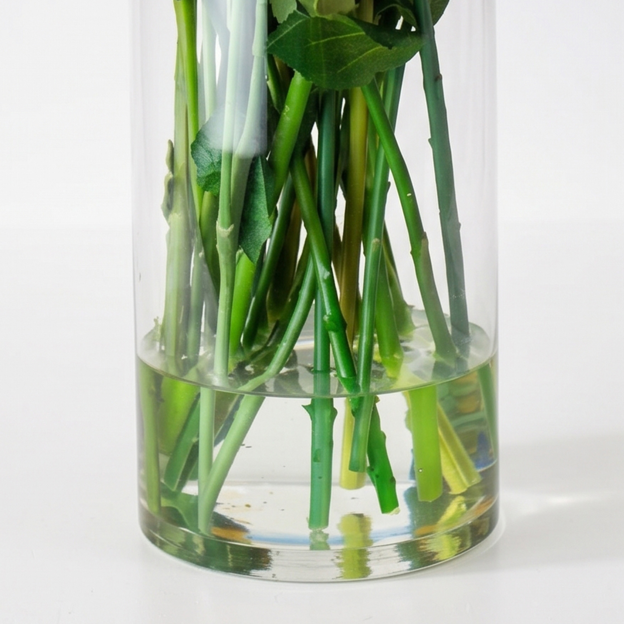 Large Blue and Lavender Mixed Floral Arrangement in Cylindrical Glass Vase – 70cm