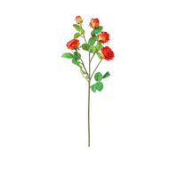Rose Spray With Leaves - Orange