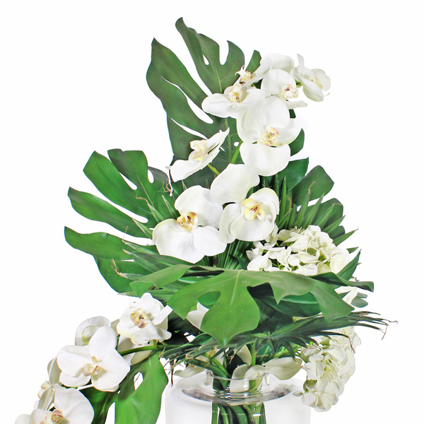 Mixed Orchid, Hydrangea & Mixed Leaves Arrangement - Image 2