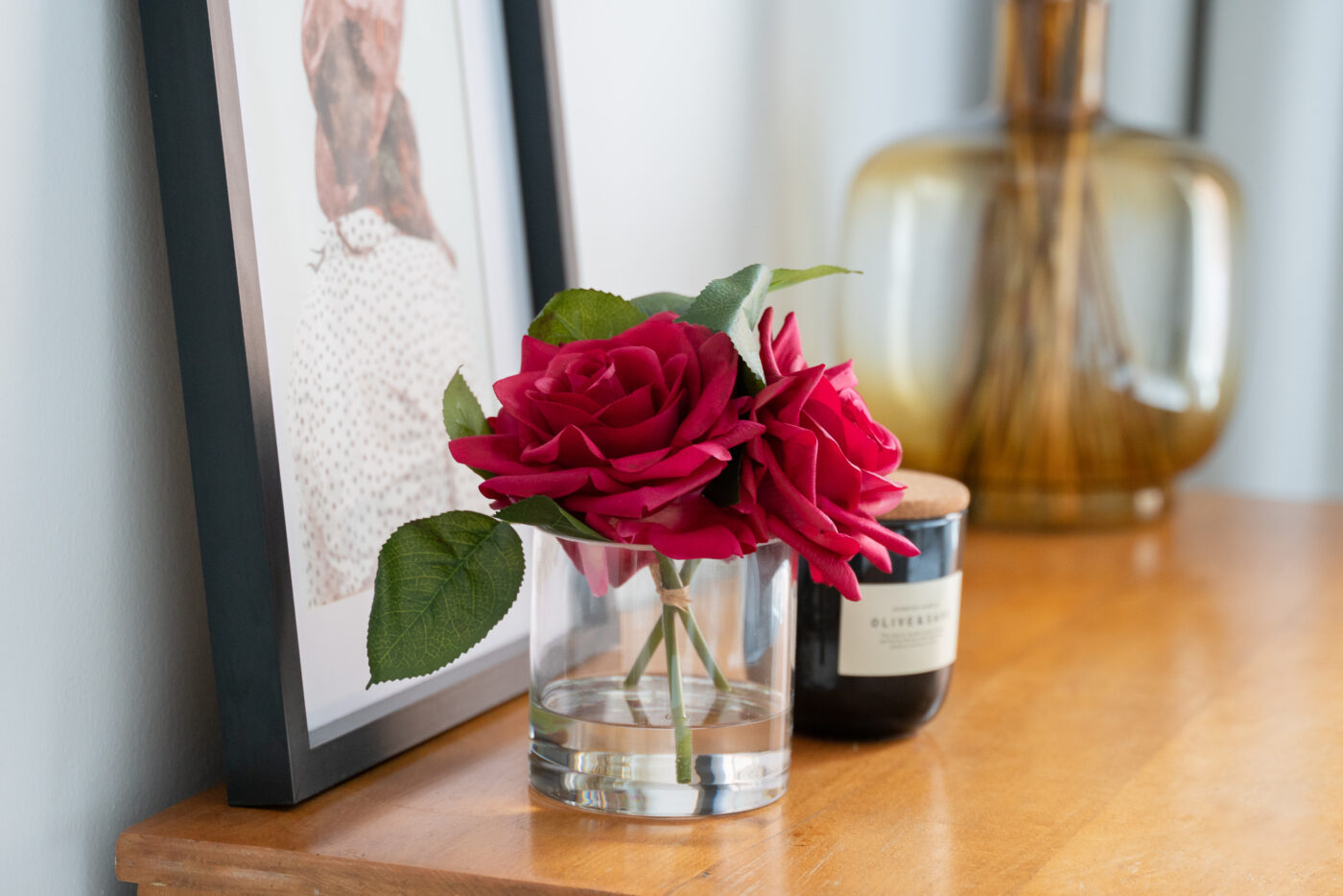 Red Beauty Roses (3) & Classic Rose Diffuser Gift Set - Image 4