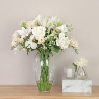 Rose & Iris Arrangement - White - Image 3