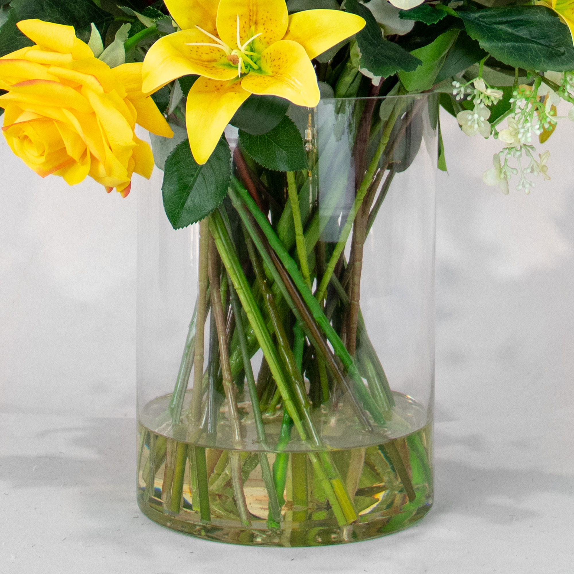 DELUXE MIXED YELLOW FLOWERS IN VASE