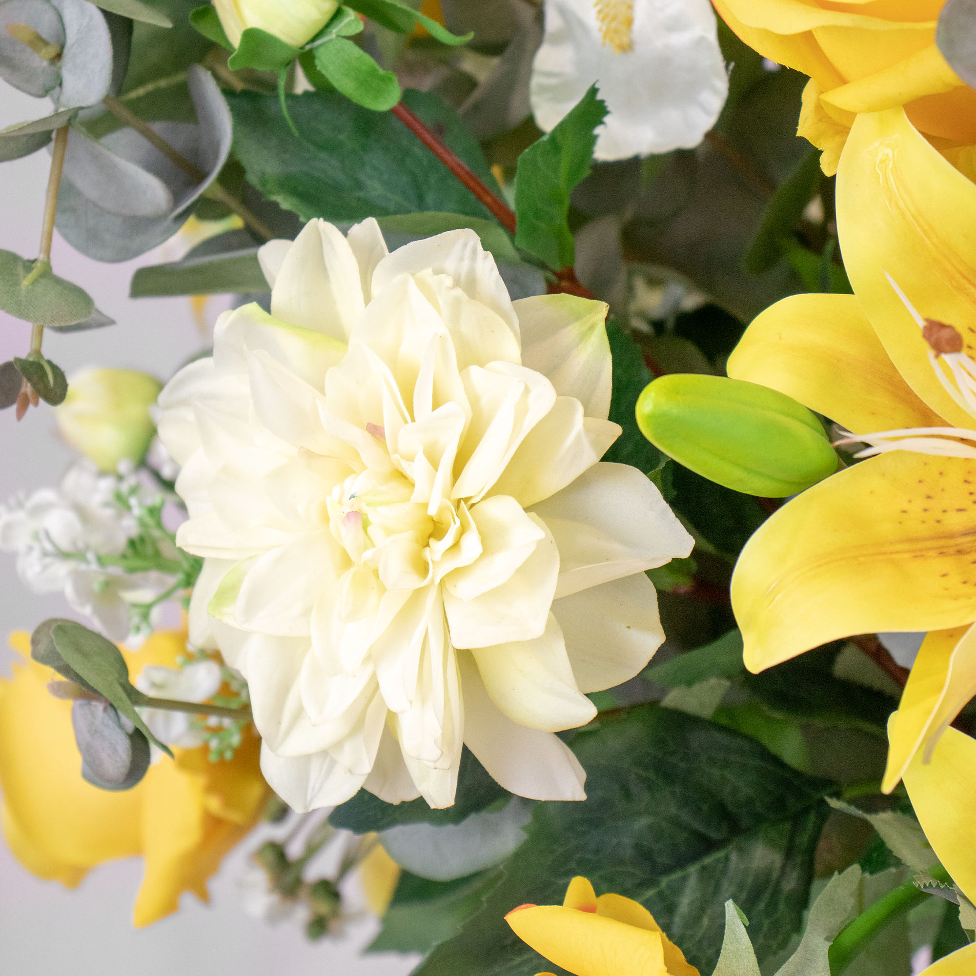 DELUXE MIXED YELLOW FLOWERS IN VASE