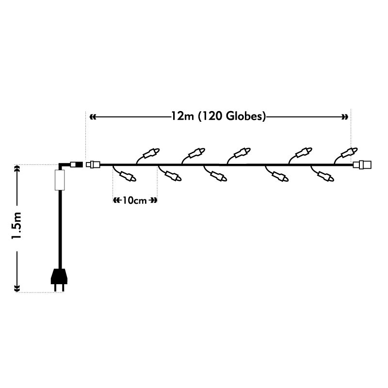 XMAS LIGHTS WARM WHITE 12M