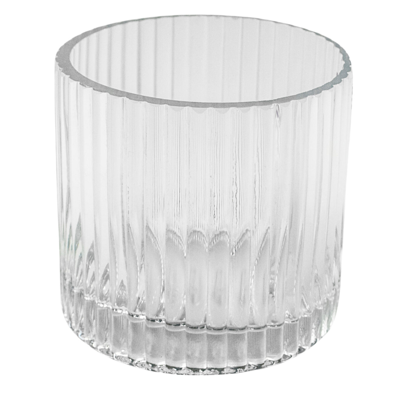 Ribbed Cylindrical Clear Glass Vase V/CYLRB10/10/10