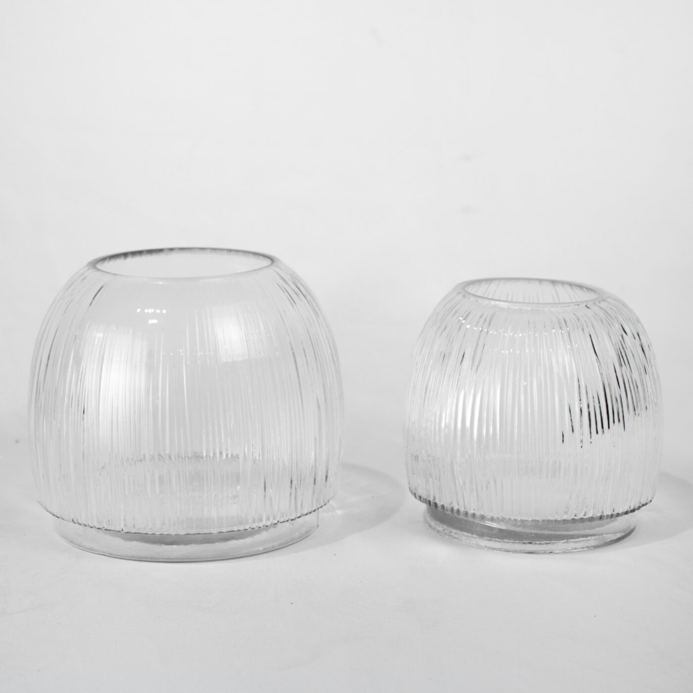 Ribbed Glass Vase - 15cm(h)x16cm(w) - Image 5