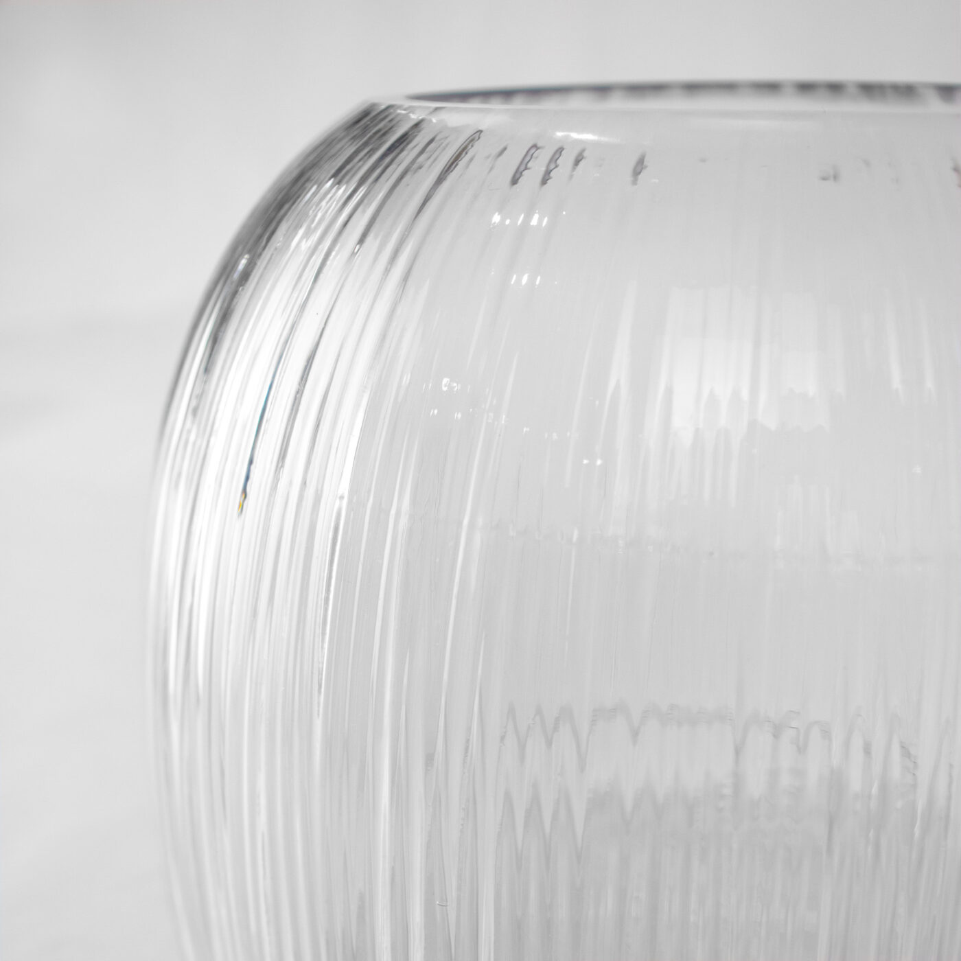 Ribbed Glass Vase - 15cm(h)x16cm(w) - Image 6