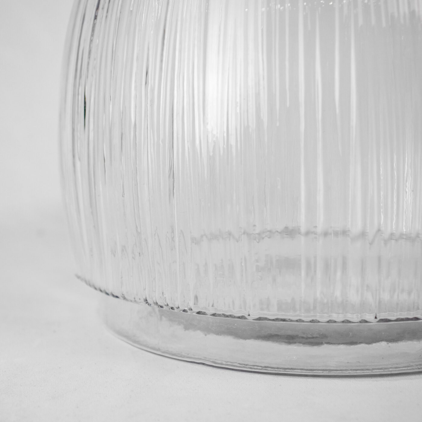 Ribbed Glass Vase - 15cm(h)x16cm(w) - Image 7