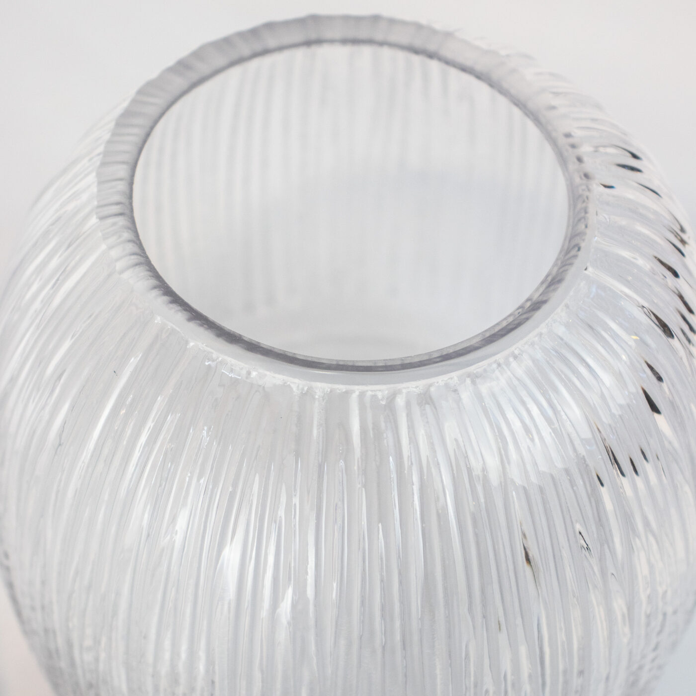 Ribbed Glass Vase - 15cm(h)x16cm(w) - Image 4