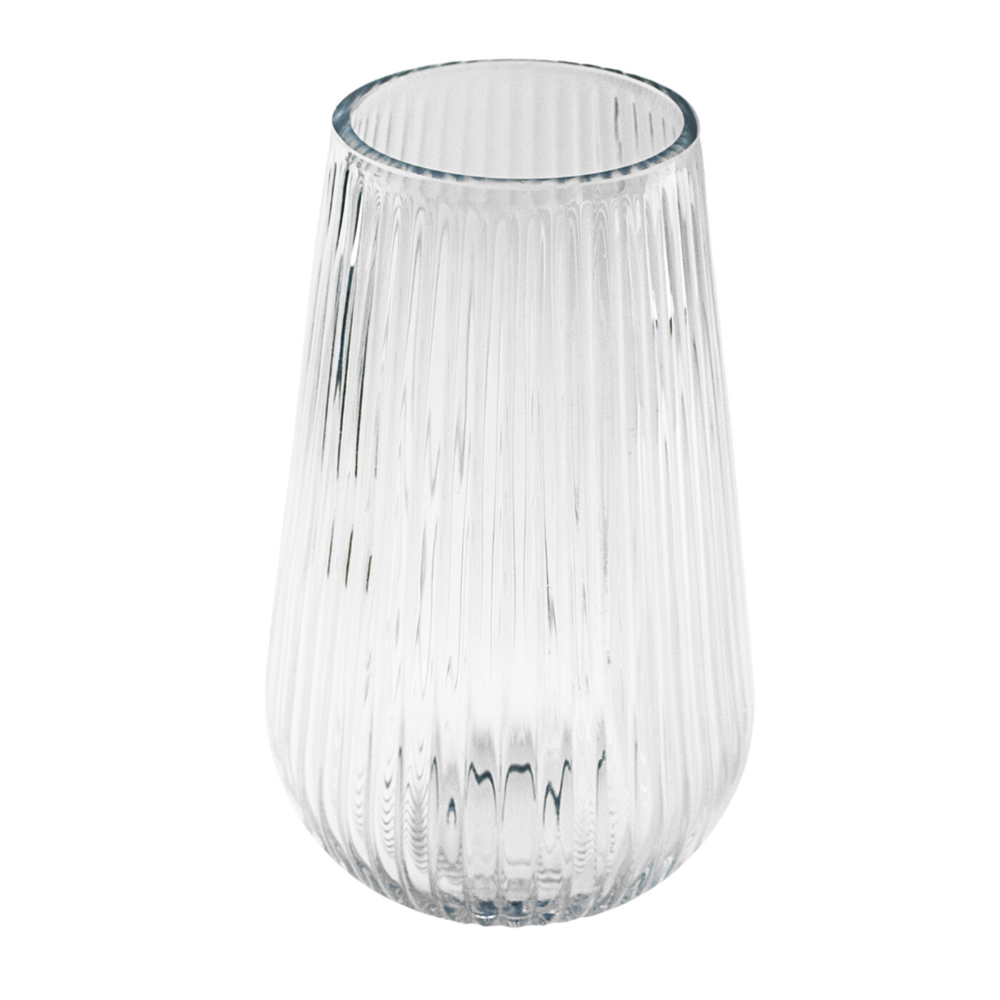 Ribbed Tulip Glass Vase - 23cm(H)x13cm(w) V/DEC9/14/23