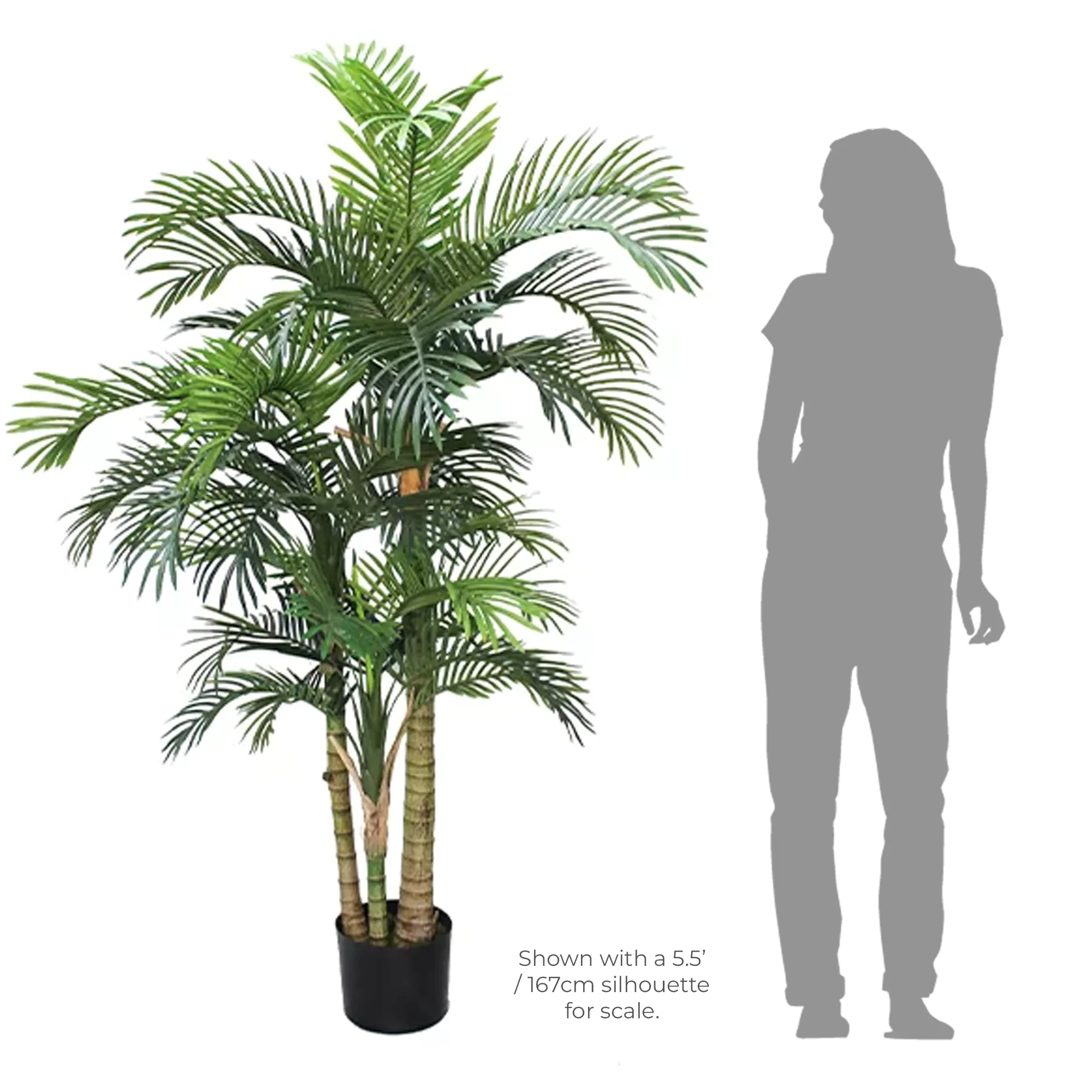 3 stemmed faux Areca Palm 180cm