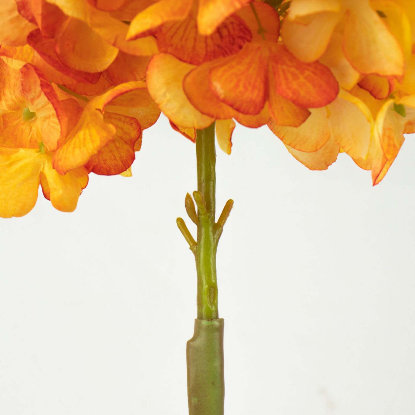Artificial Hydrangea Stem Orange – 60cm Dry Look