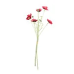 POPPY FLOWER & BUD BUNDLE SPRAY - RED 60CM