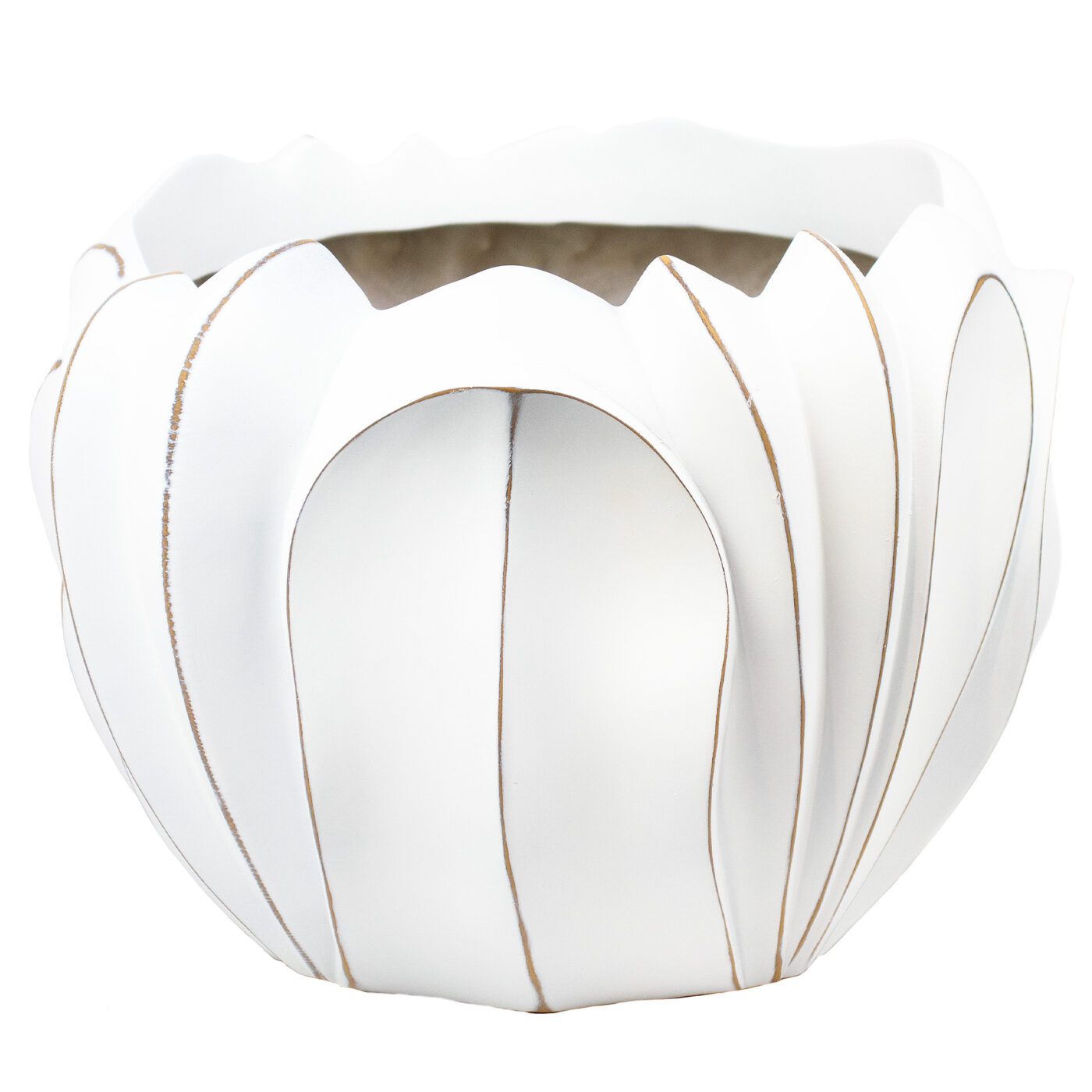 TULIP POLYRESIN POT 34.5X23.5CM