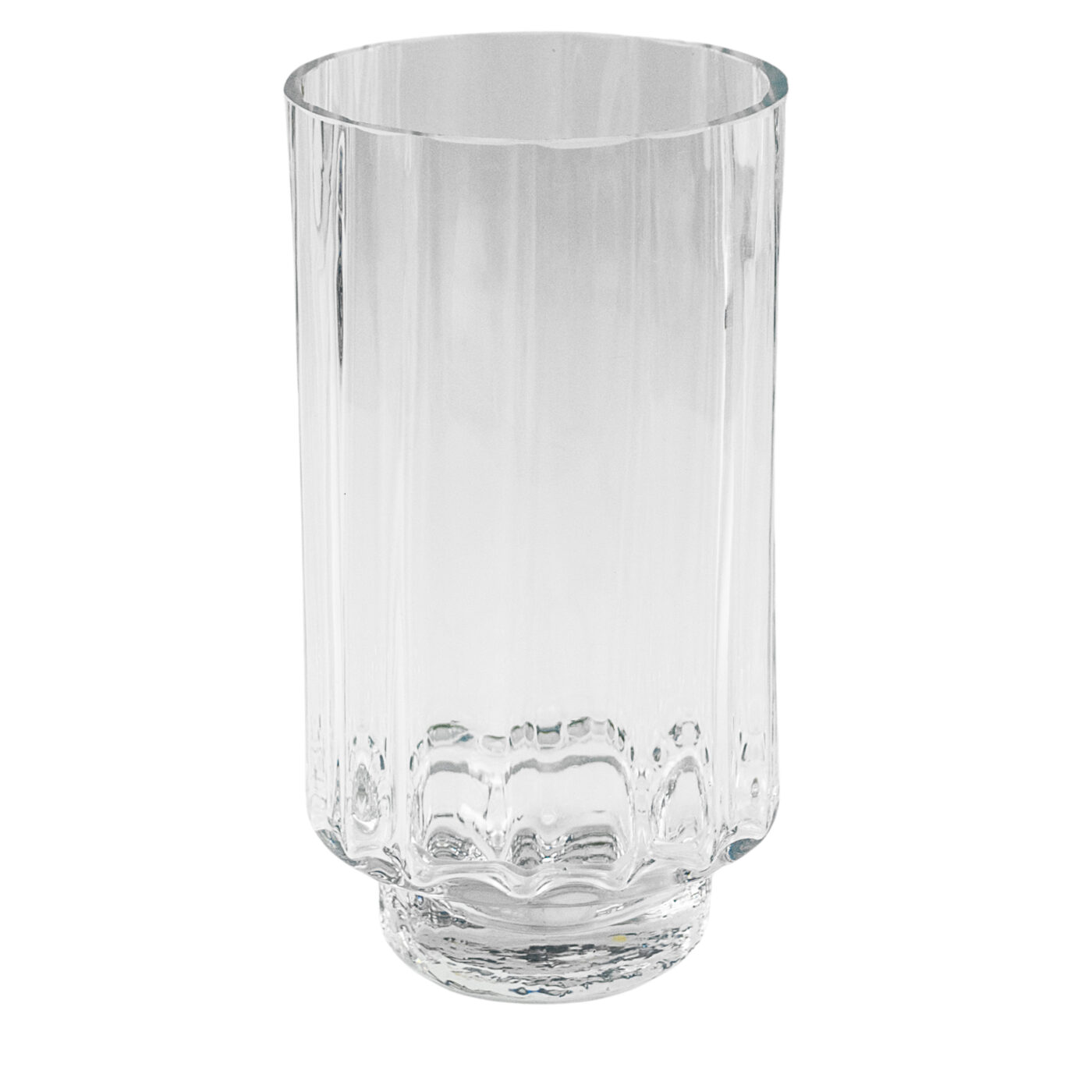 Footed Cylindrical Clear Glass Vase V/CYLFT7/10/18