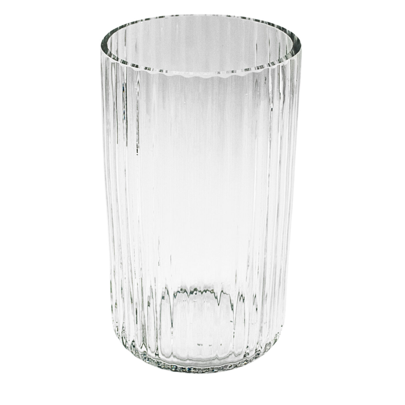 Ribbed Cylindrical Clear Glass Vase V/CYLRB11/11/21
