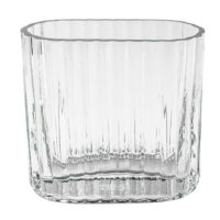 Ribbed Rectangular Clear Glass Vase V/RECTRB7/14/13
