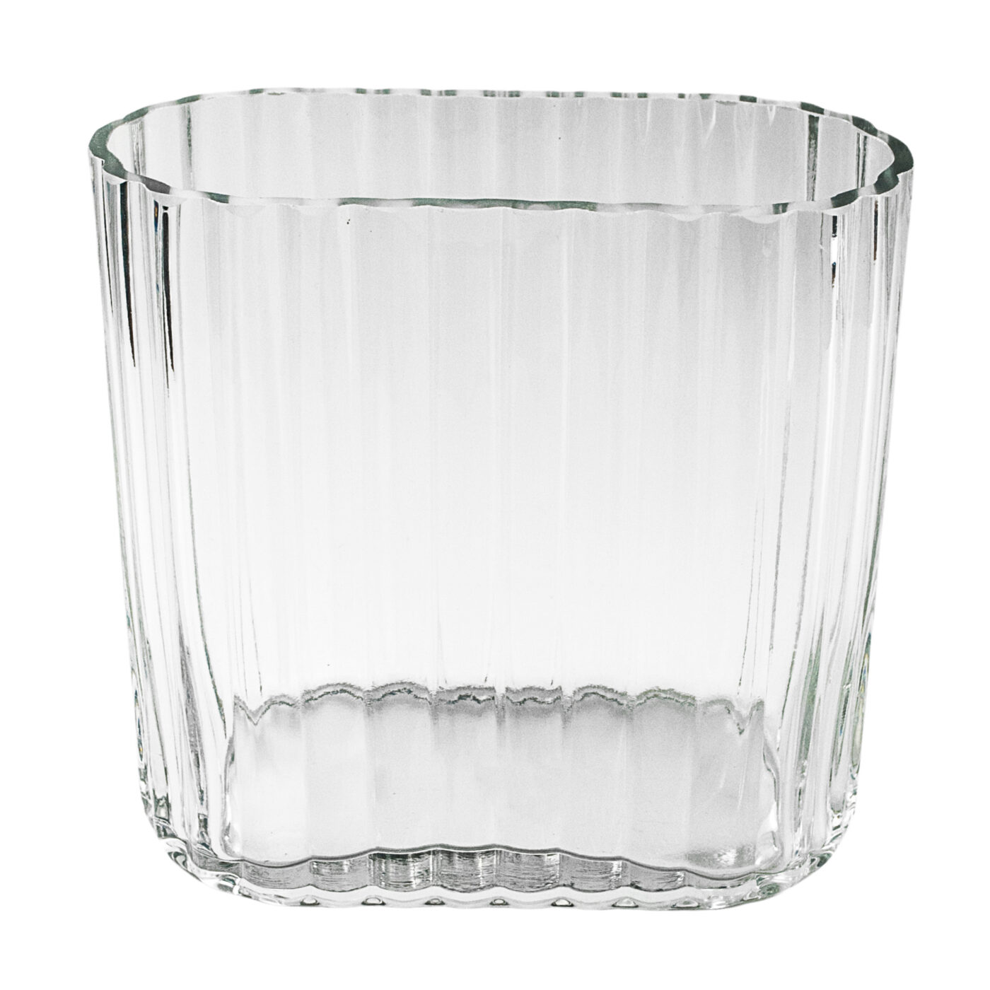 Ribbed Rectangular Clear Glass Vase V/RECTRB9/18/18