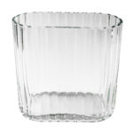 Ribbed Rectangular Clear Glass Vase V/RECTRB9/18/18