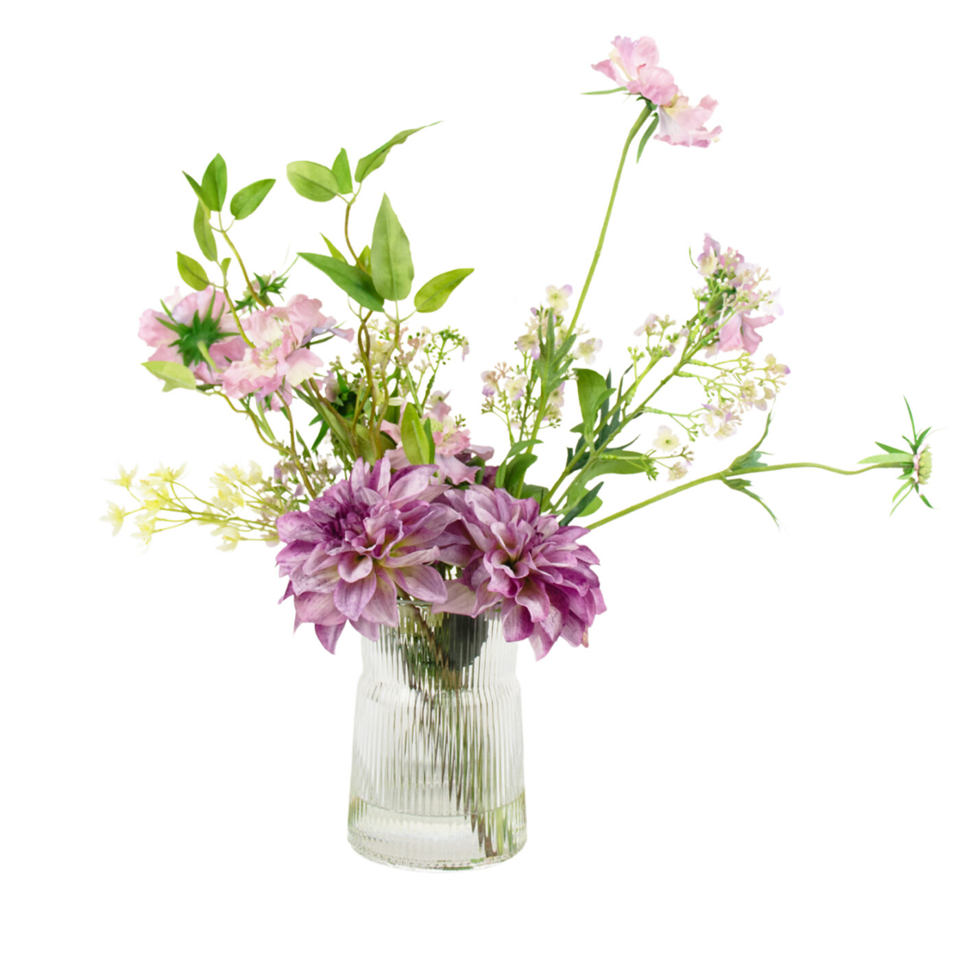 Scabiosa and Lavender Dahlia arrangement