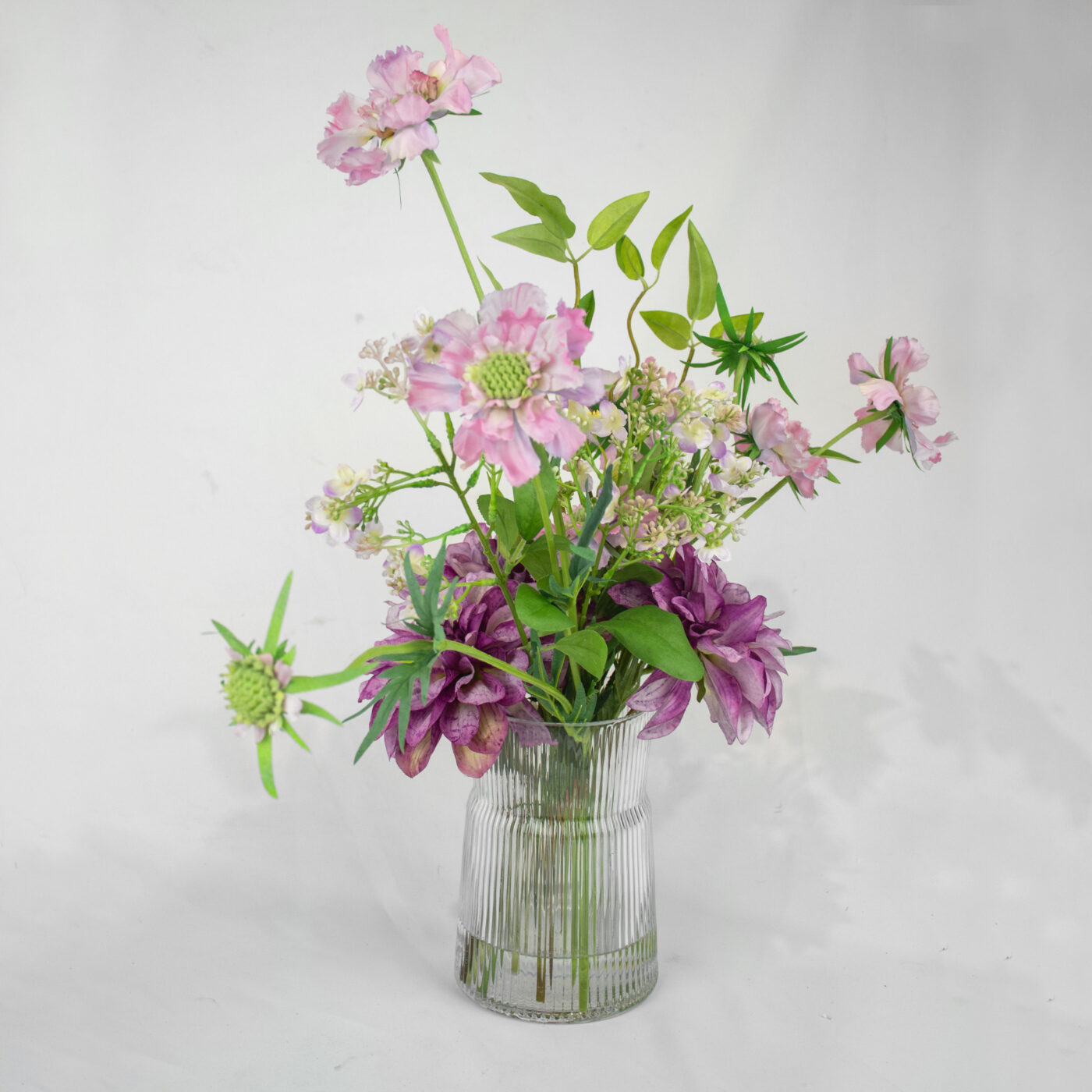 Scabiosa and Lavender Dahlia arrangement