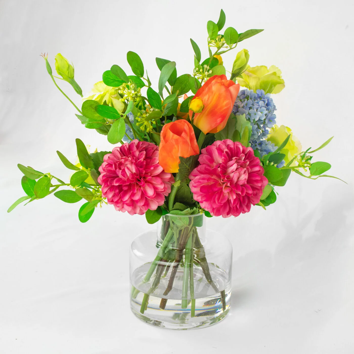 MIXED BUNCH BRIGHTS IN SMALL JAR VASE