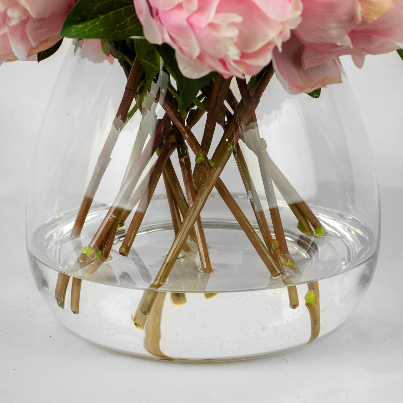 PEONY SPRAY PINK IN FAT TULIP VASE