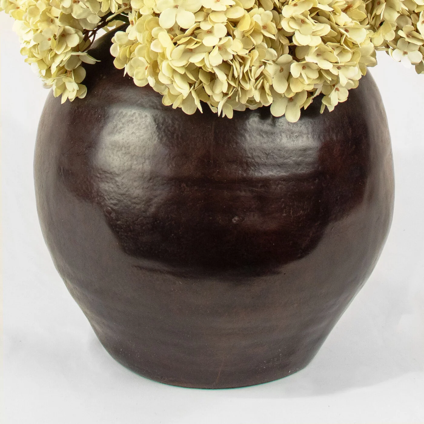 HYDRANGEA DRY CREAM IN CAESAR POT BROWN