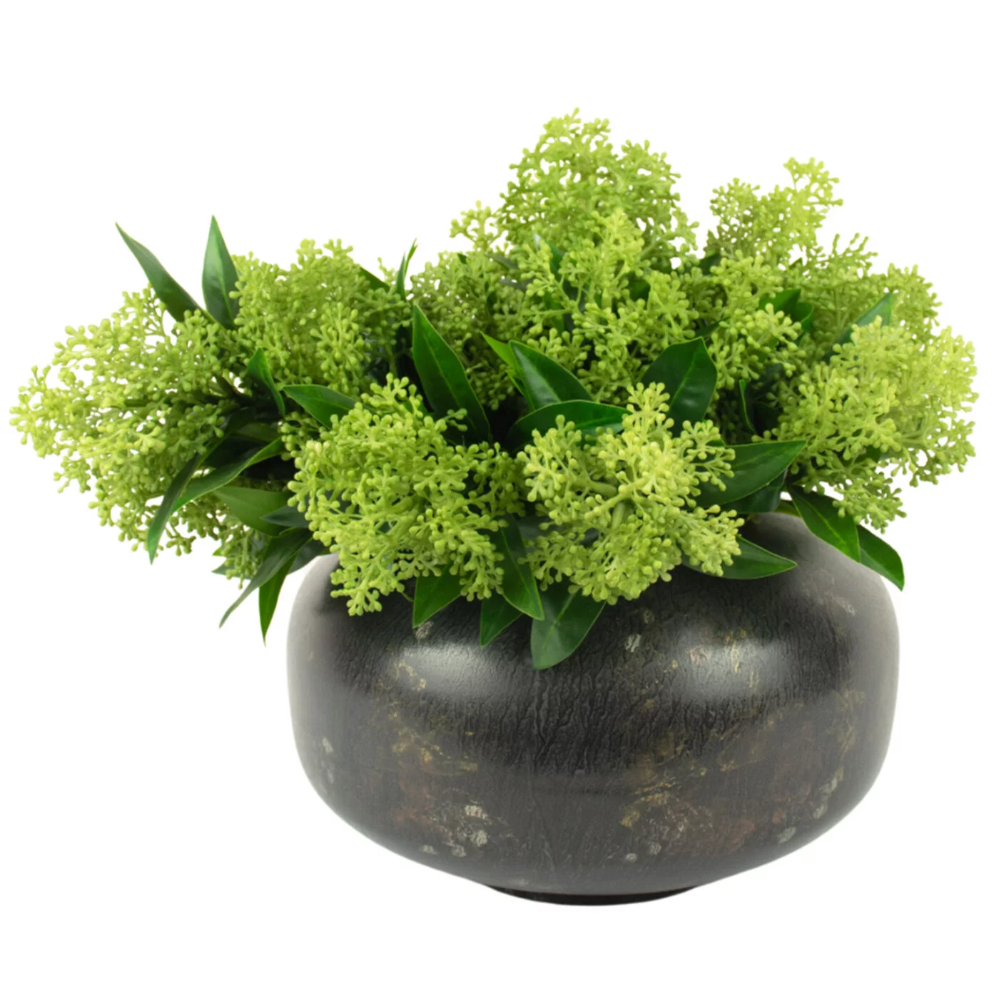 SEEDED LEAF IN TIN VASE