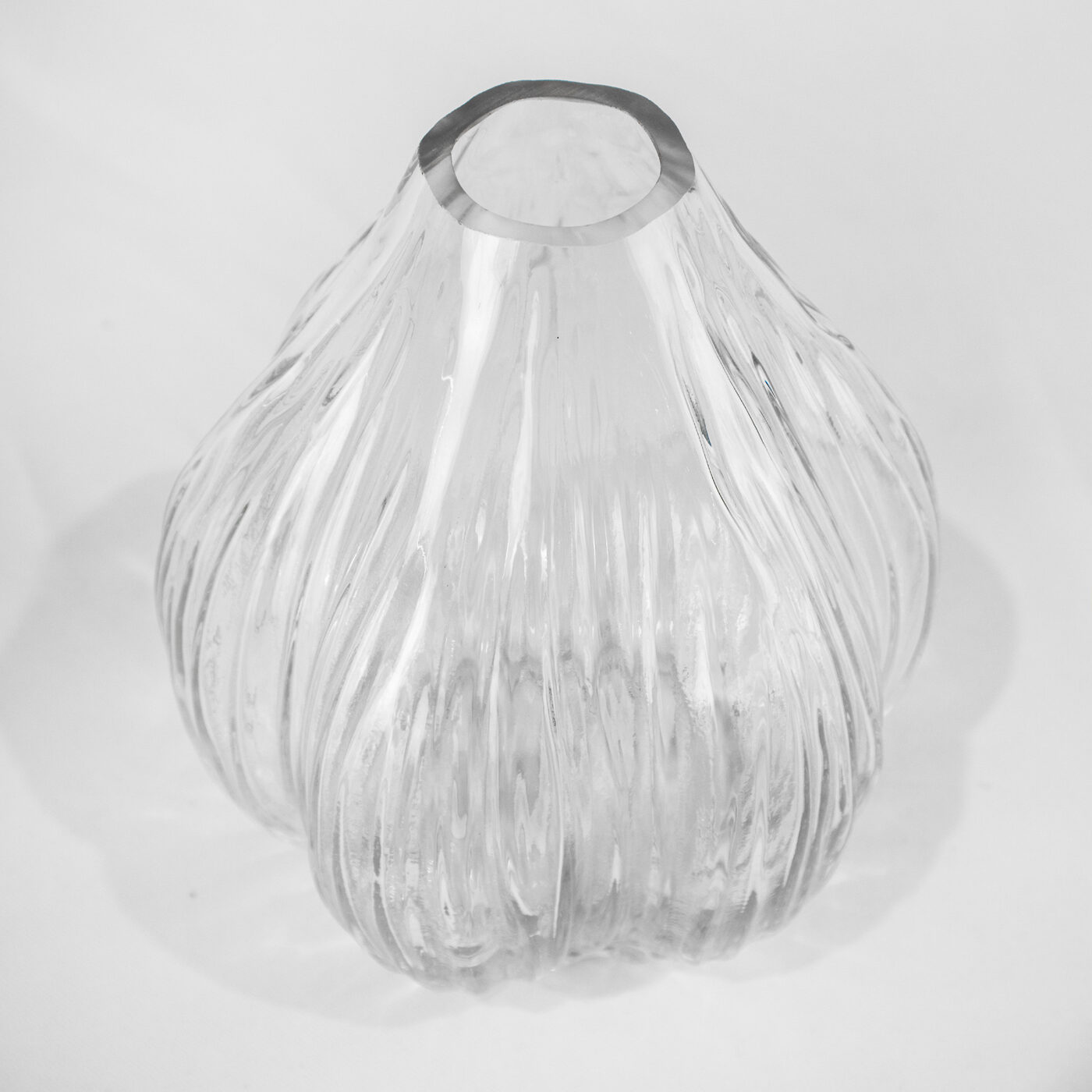 RIBBED BUD GLASS VASE 5 X 18 X 22H - Image 3