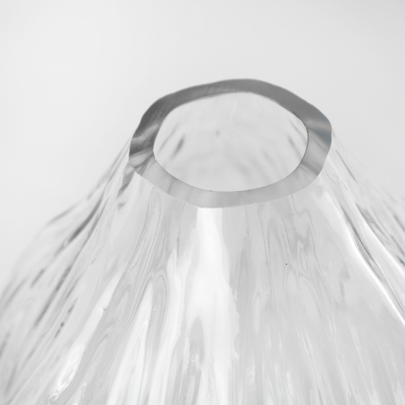 RIBBED BUD GLASS VASE 5 X 18 X 22H - Image 2