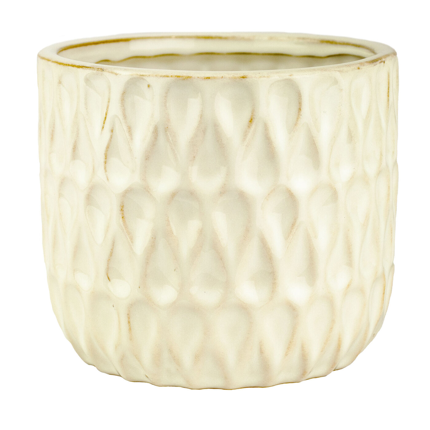 TEARDROP CERAMIC PLANTER WHITE MEDIUM 19X19X17.5
