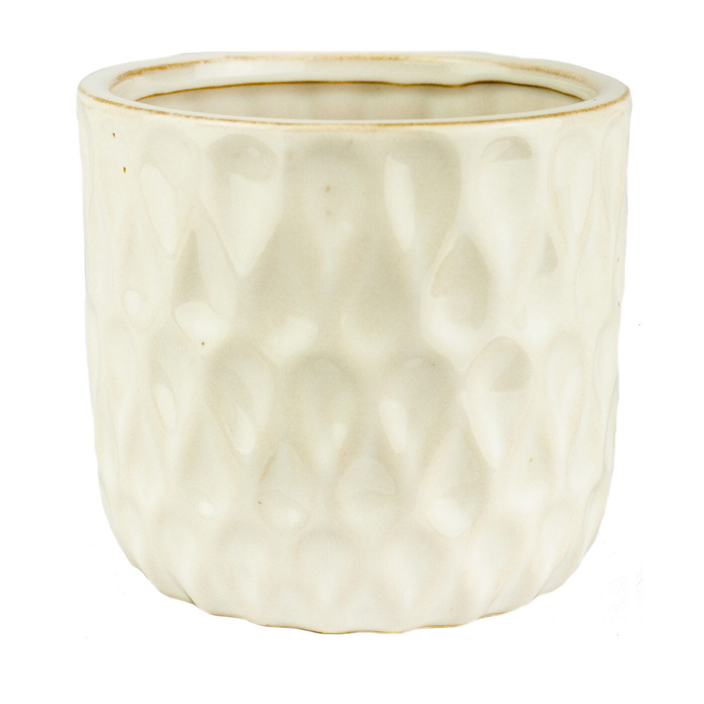 TEARDROP CERAMIC PLANTER WHITE SMALL 14 X 14 X 13