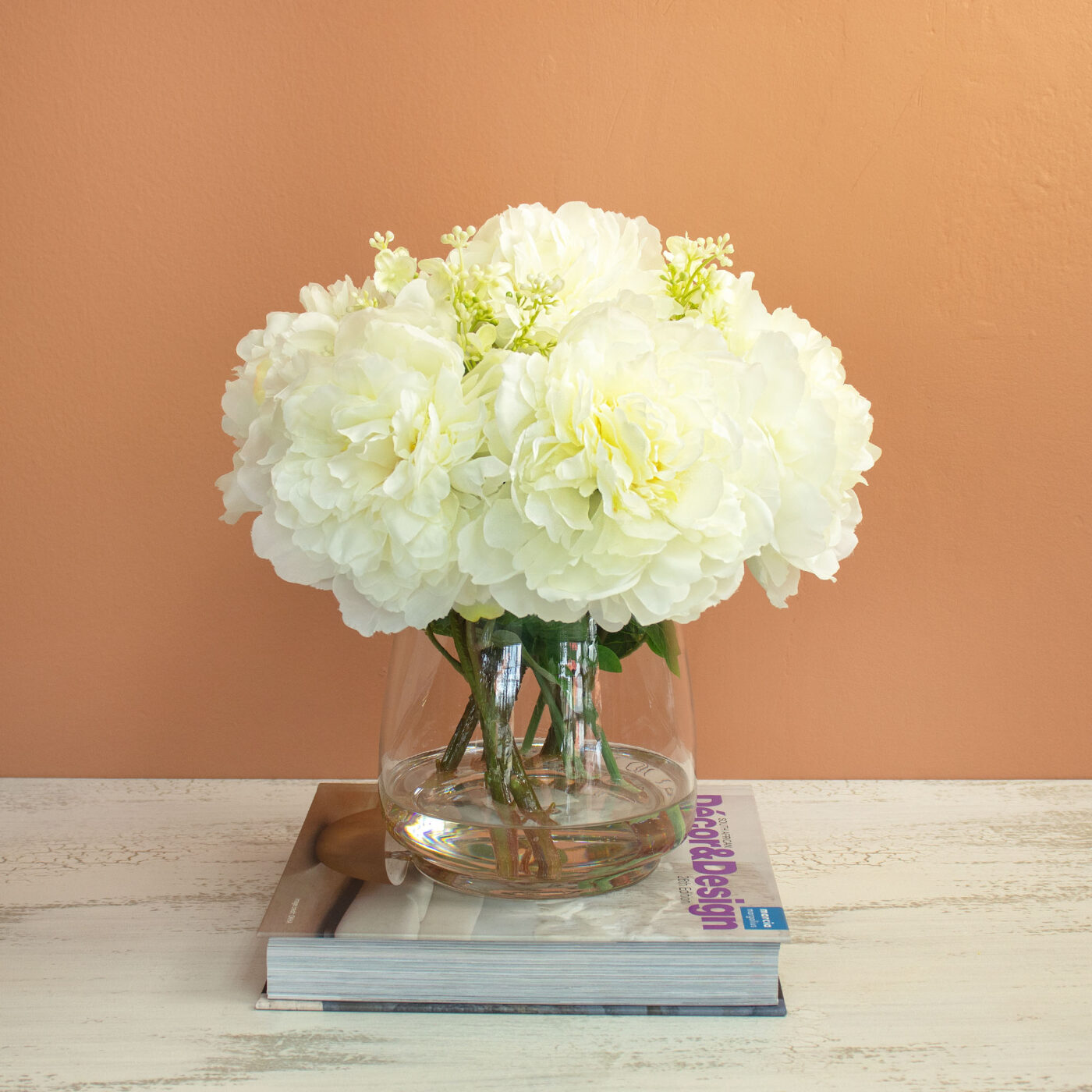 PEONY WHITES IN TULIP VASE - Image 5