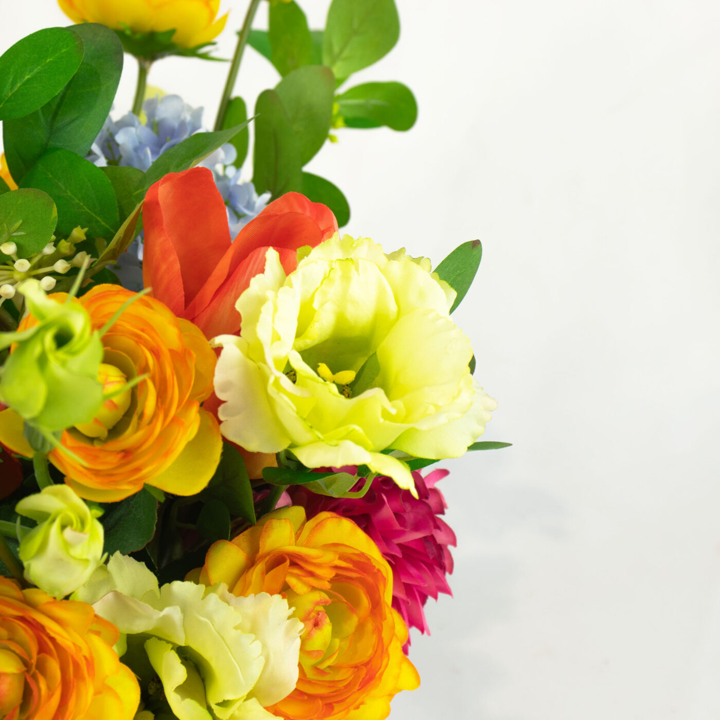 MIXED BUNCH BRIGHTS IN SMALL JAR VASE