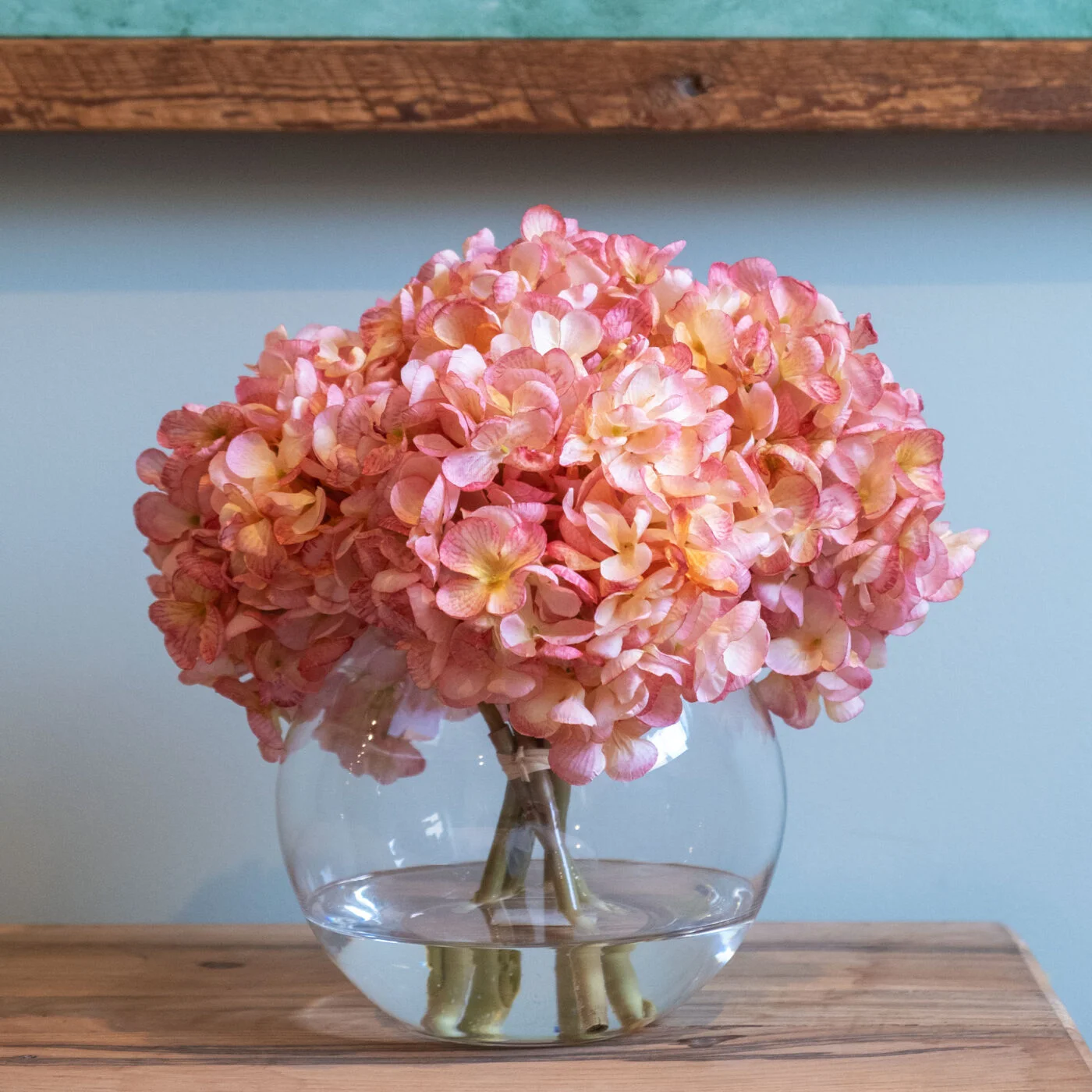 DRY LOOK HYDRANGEA PINK IN BALL VASE