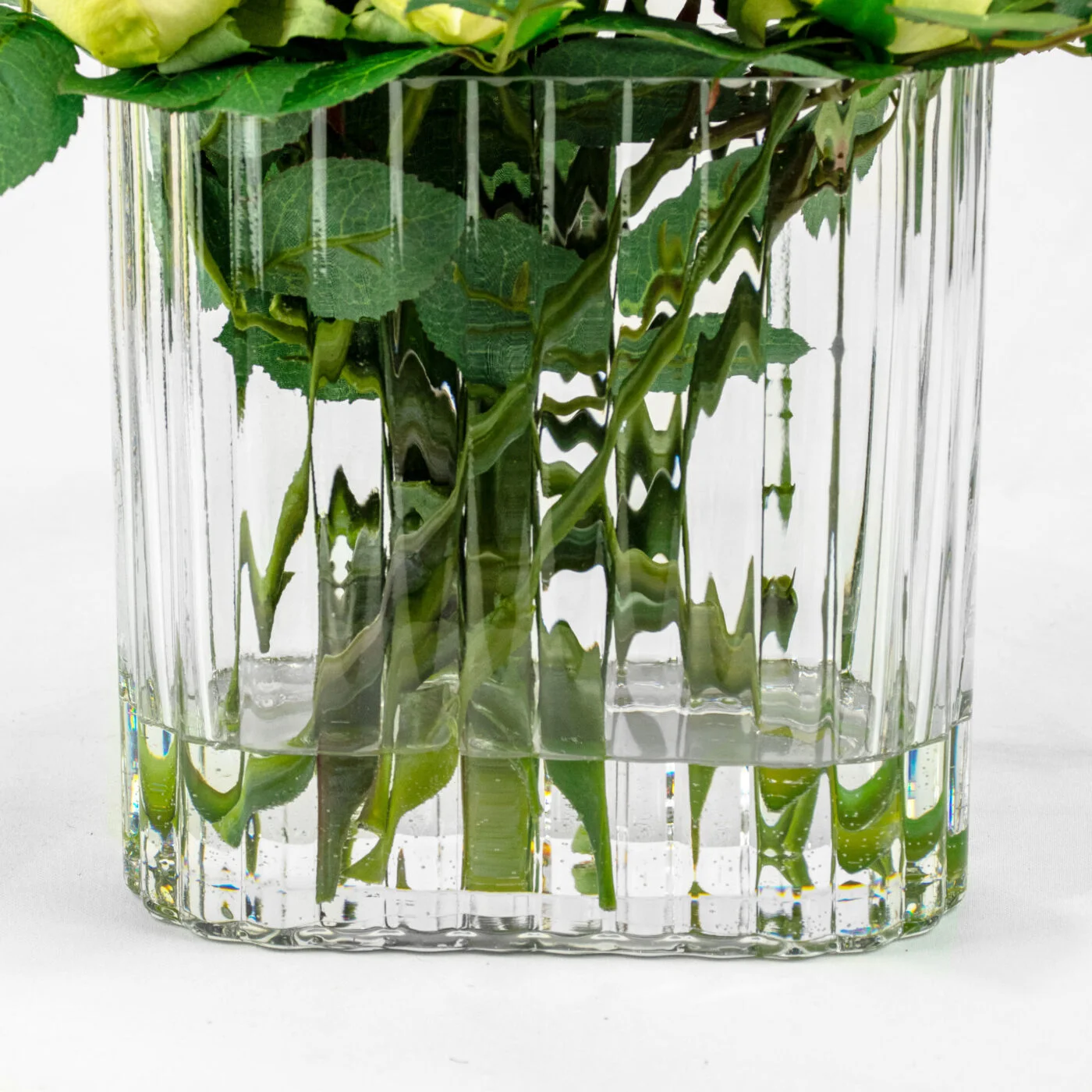LISA ROSE MINT IN RIBBED RECT VASE