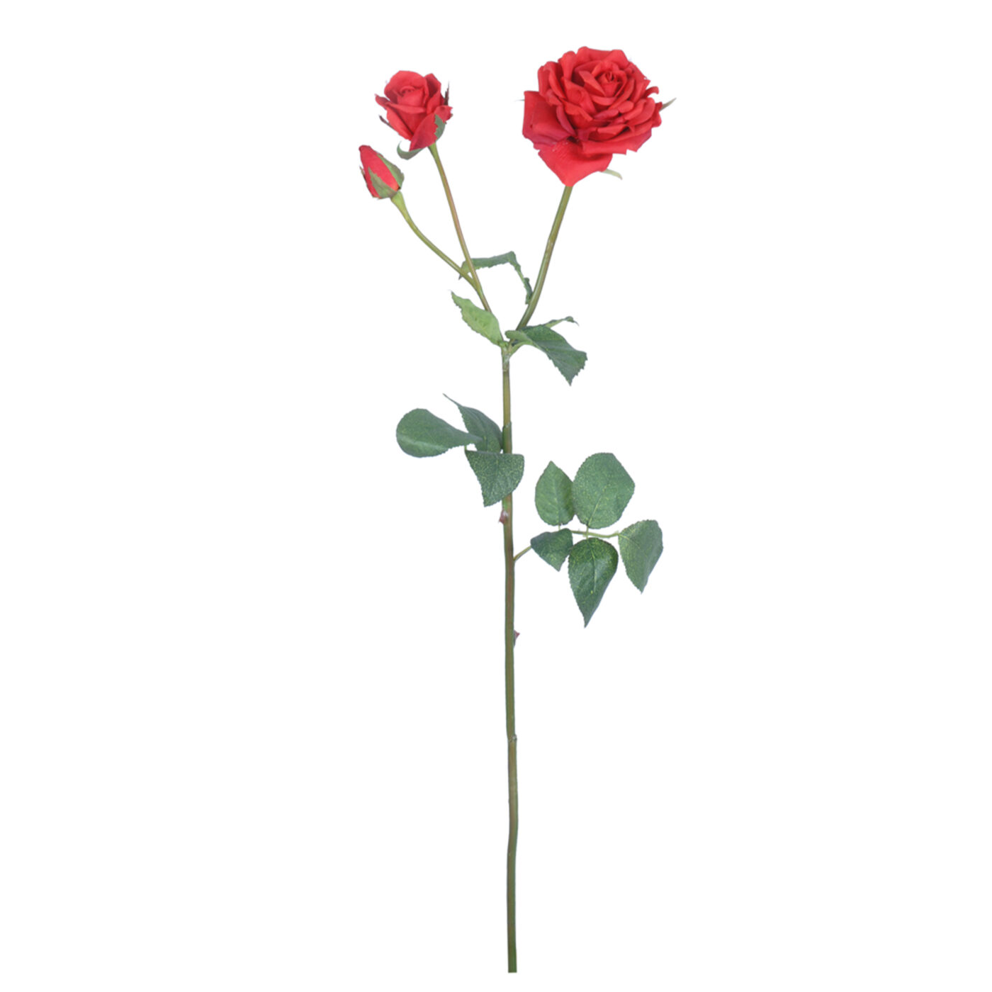 Artificial Bright Red Rose Spray (66cm) | Silk By Design