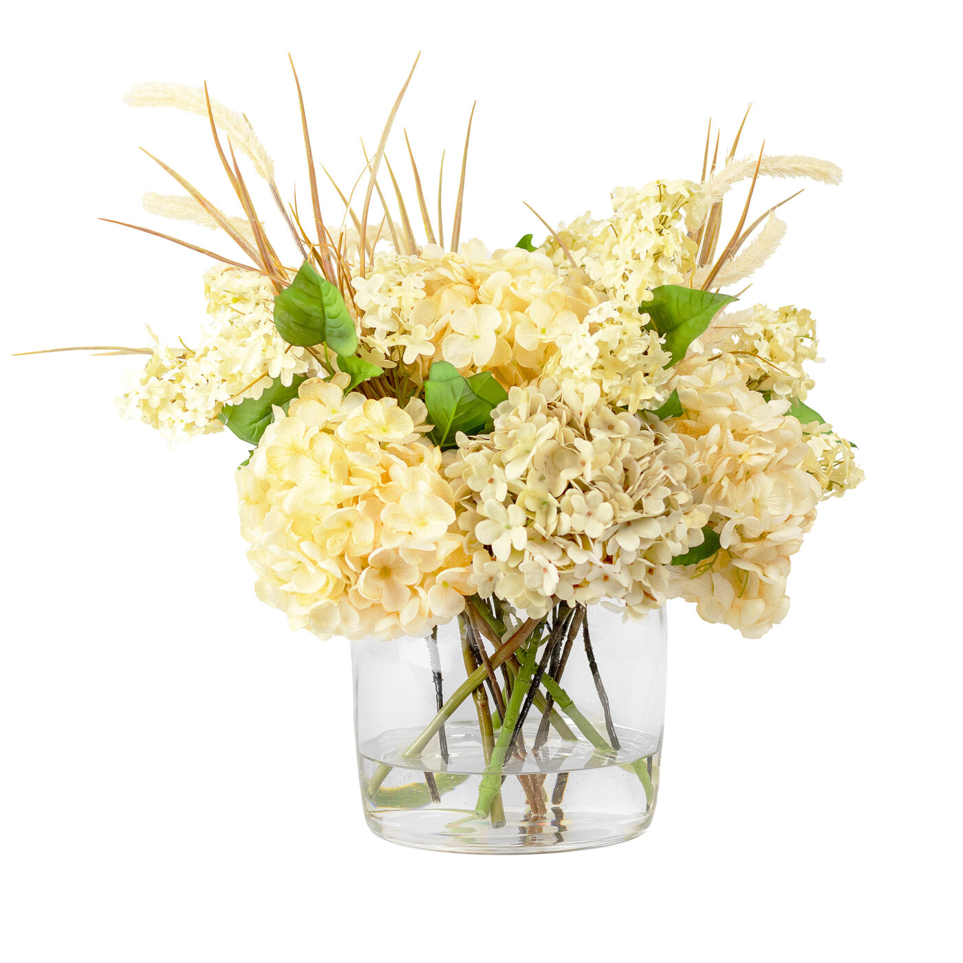 HYDRANGEA DRY CREAM WITH LILAC AND PAMPAS GRASS
