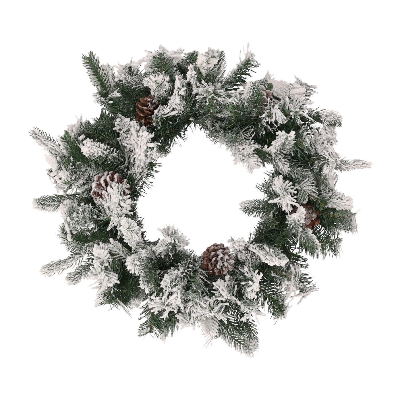 Deluxe Snowy Flocked Christmas Wreath 75cm – Luxury Holiday Home Decor