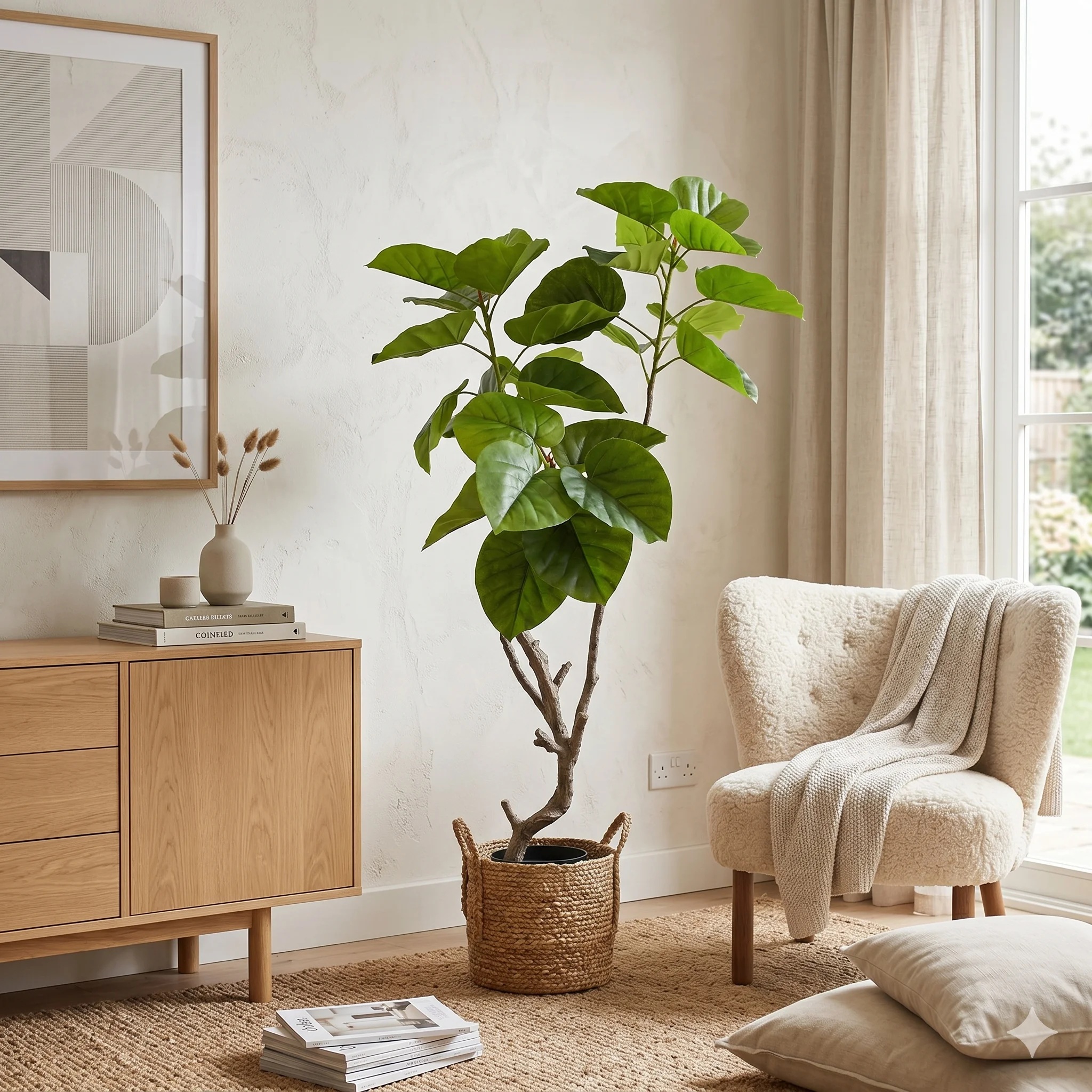 Artificial Ficus umbellata or Umbrella fig in home setting
