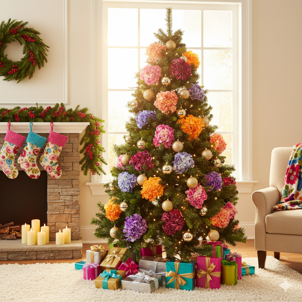 Hydrangea Christmas Tree - Lifestyle