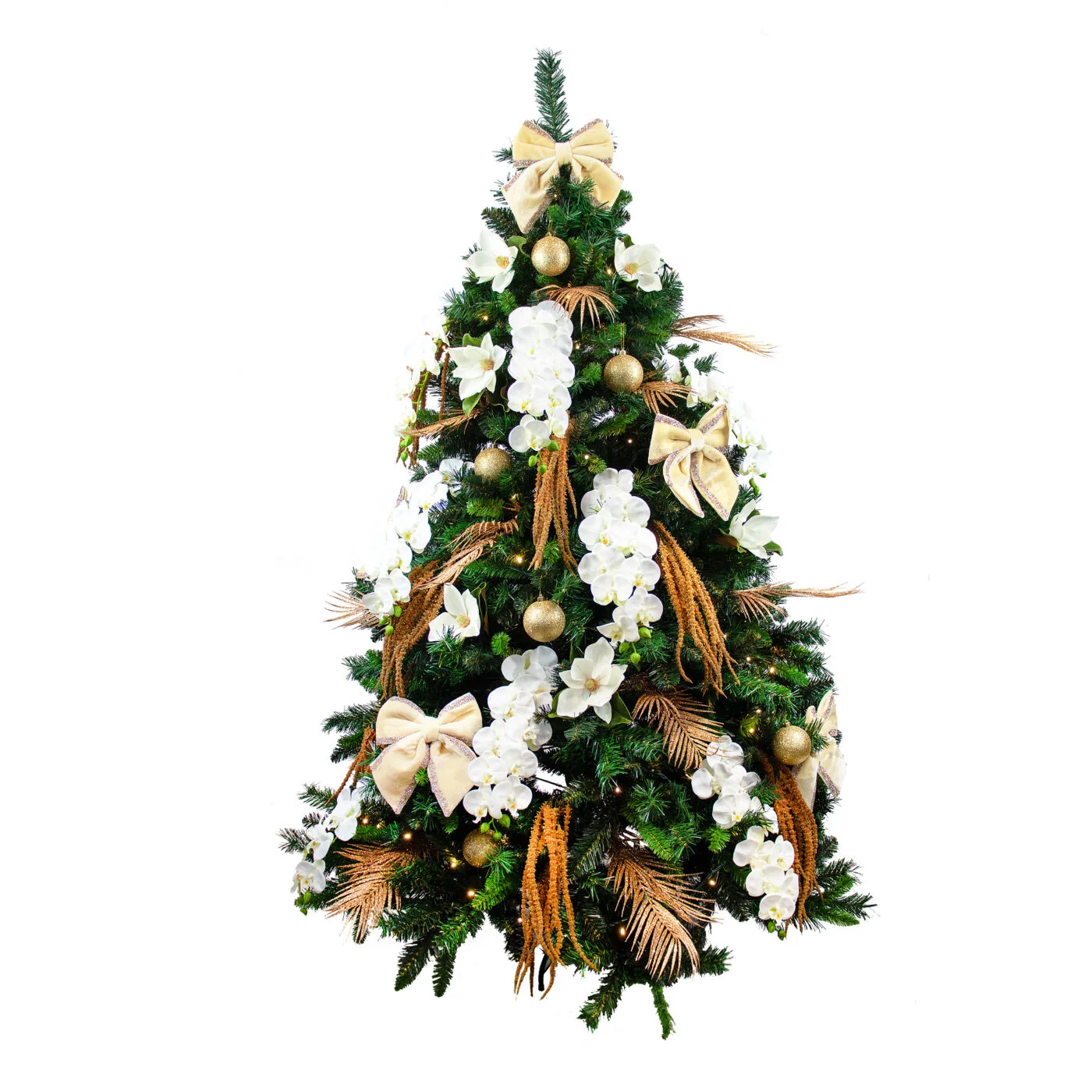 Orchid Magnolia Floral Christmas Tree Decorations