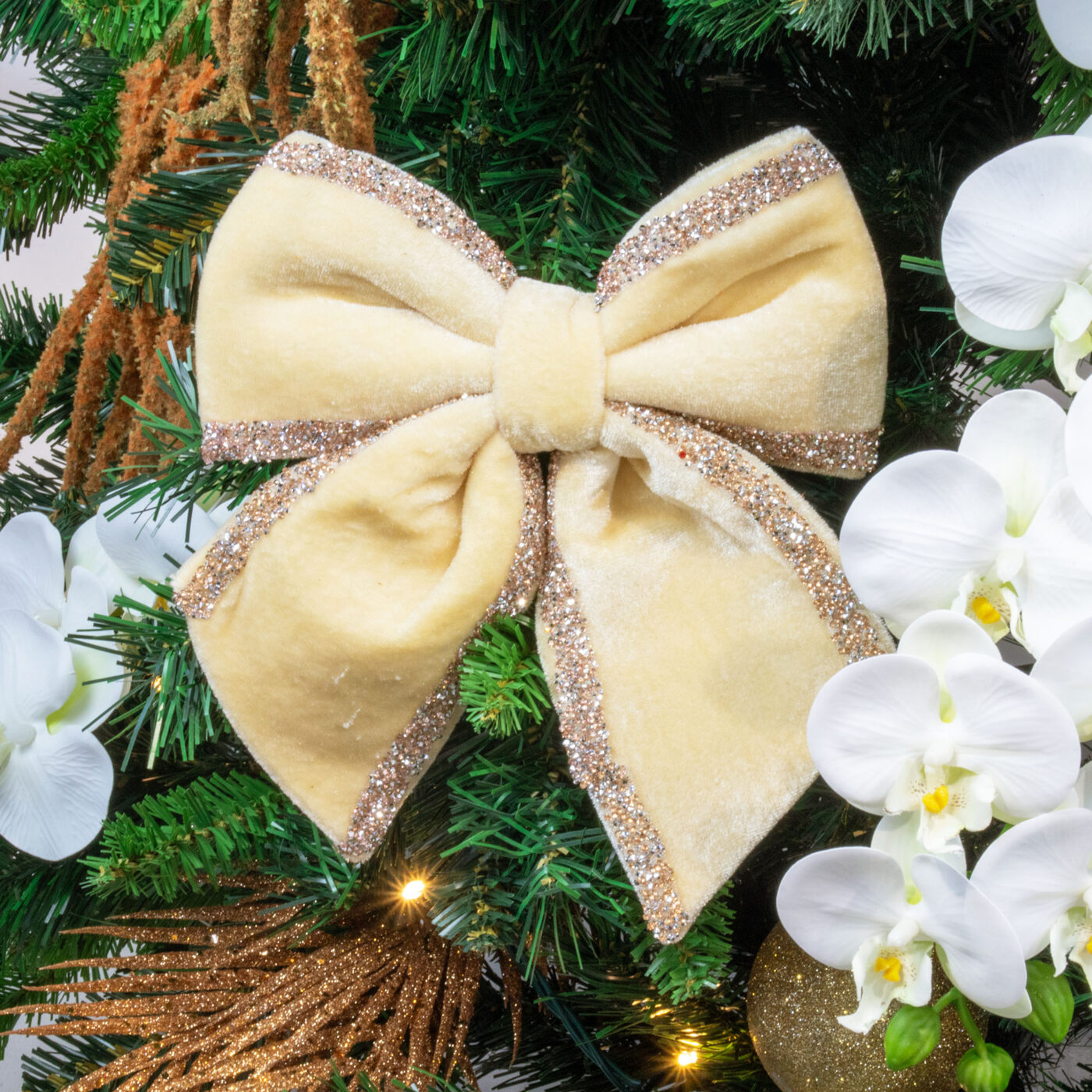 Orchid Magnolia Floral Christmas Tree Decorations
