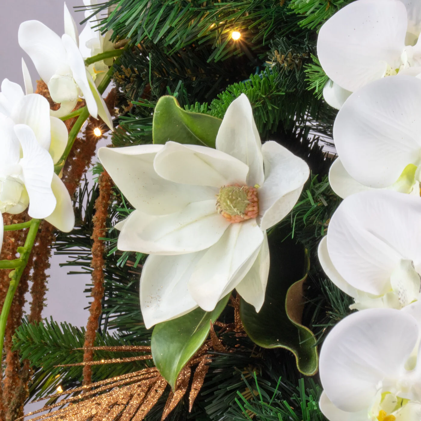 Orchid Magnolia Floral Christmas Tree Decorations