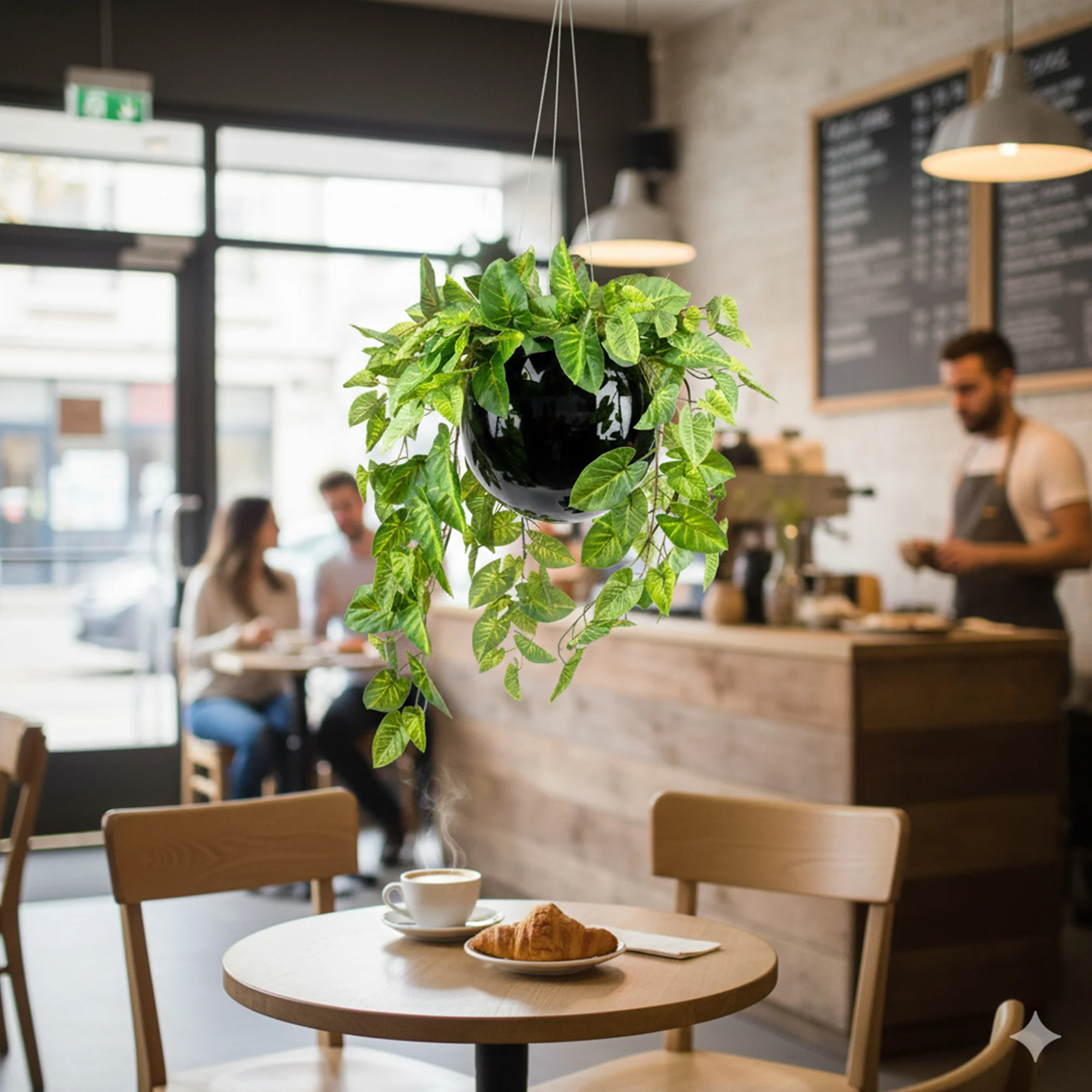 HANGING ORB MEDIUM WITH CALADIUM BUSH