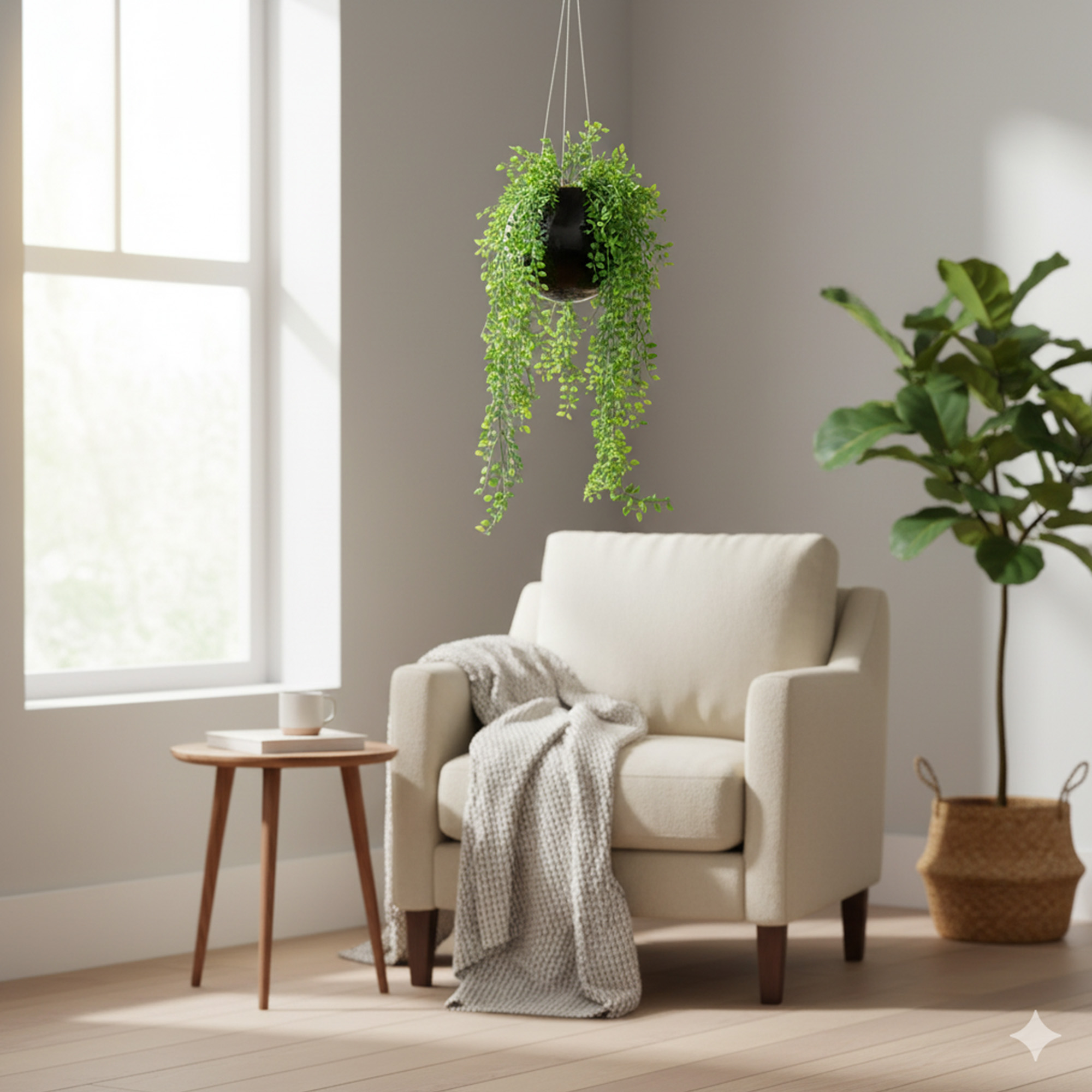 HANGING RUSCUS BUSH IN MEDIUM BLACK ORB