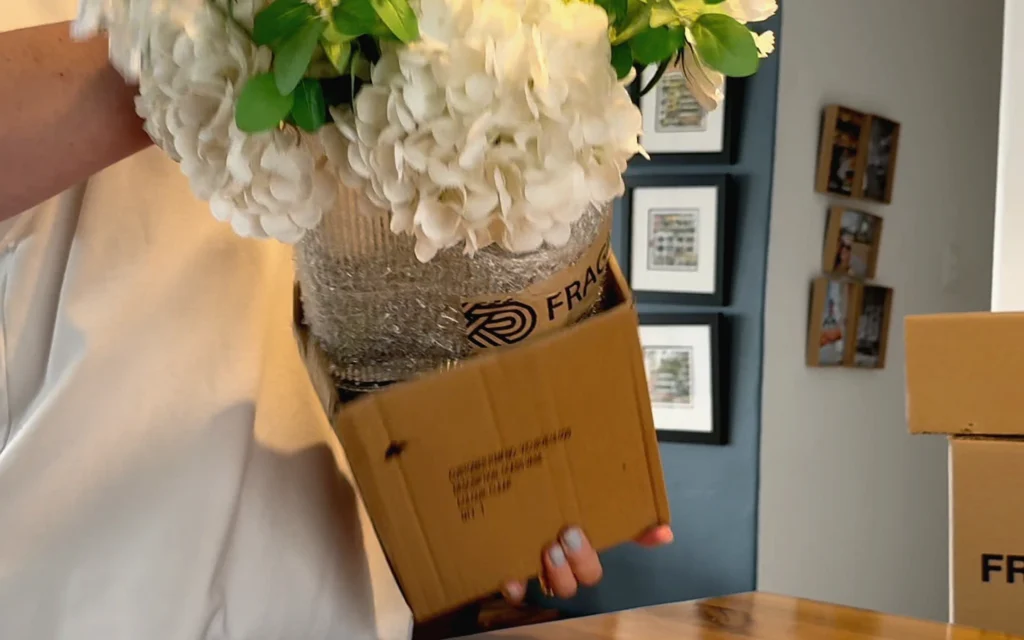 Unboxing - Remove Vase and Arrangement from box
