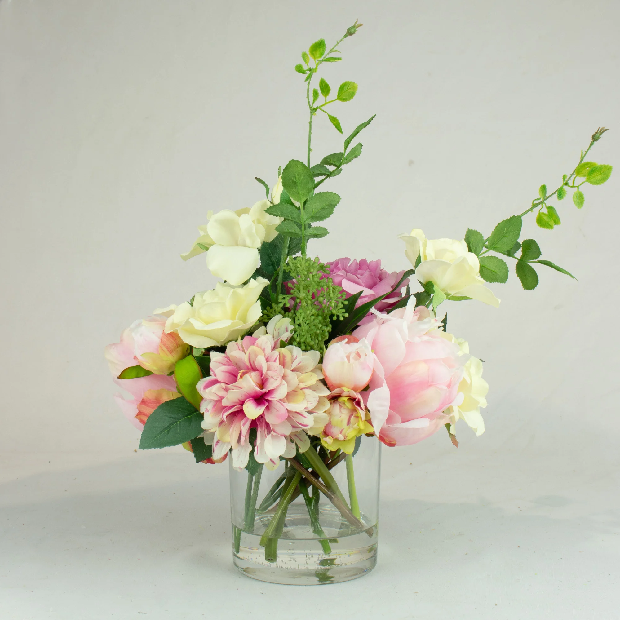 MEDIUM PINK PEONY & TEA ROSE MIX